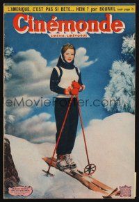 8p234 CINEMONDE French magazine January 16, 1950 full-length Shirley Temple on skis!
