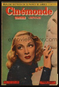 8p233 CINEMONDE French magazine May 9, 1949 smoking sexy Marlene Dietrich in cool black dress!