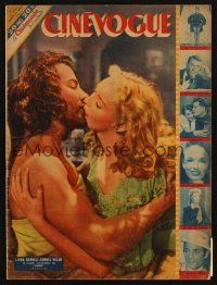 8p235 CINEVOGUE French magazine January 23, 1948 sexy Linda Darnell & Cornel Wilde kissing!