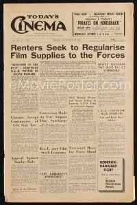 8p021 TO-DAY'S CINEMA English exhibitor magazine September 26, 1941 incredible 4pg Citizen Kane ad