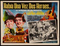 8p718 BABES IN TOYLAND Mexican LC R60s art of Stan Laurel & Oliver Hardy + with Santa!
