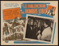 8p734 CURSE OF THE WEREWOLF Mexican LC '61 Hammer, art of O. Reed holding victim surrounded by mob!