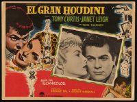 8p753 HOUDINI Mexican LC '53 Tony Curtis as the famous magician + his sexy assistant Janet Leigh!
