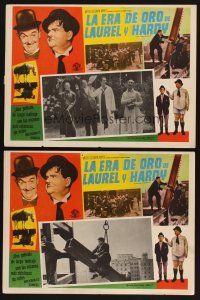 8p698 LAUREL & HARDY'S LAUGHING '20s 2 Mexican LCs '65 great diffrent images of Stan & Ollie!