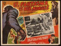8p775 PHANTOM OF THE RUE MORGUE Mexican LC '54 3-D, cool art of mammoth monstrous man & sexy girl!