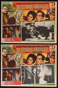 8p700 TALES OF TERROR 2 Mexican LCs '62 Vincent Price, Peter Lorre, cool border art!