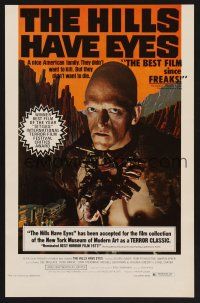 8p026 HILLS HAVE EYES 11x17 special poster '78 Wes Craven, creepy sub-human Michael Berryman!