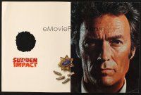 8p172 SUDDEN IMPACT die-cut promo brochure '83 Clint Eastwood is at it again as Dirty Harry!