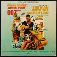 8p207 MAN WITH THE GOLDEN GUN soundtrack record '74 Roger Moore as James Bond!
