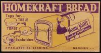 8p245 HOMEKRAFT BREAD 11x21 advertising poster '20s enriched, tops for table, toast & sandwiches!