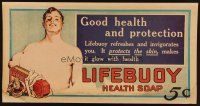 8p246 LIFEBUOY HEALTH SOAP 11x21 advertising poster '20s it refreshes, invigorates & protects skin