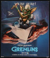 8p046 GREMLINS video standee '84 Joe Dante Christmas horror comedy, cool 3-dimensional design!
