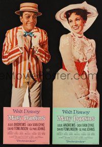 8p051 MARY POPPINS set of 2 standees '64 Julie Andrews & Dick Van Dyke in Disney's musical classic!