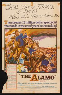 8p415 ALAMO WC '60 Brown art of John Wayne & Richard Widmark in the War of Independence!