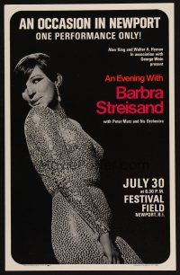 8p082 VENING WITH BARBRA STREISAND 14x22 commercial poster '80s full-length in skin-tight outfit!