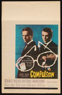 8p435 COMPULSION WC '59 crazy Dean Stockwell & Bradford Dillman try to commit the perfect murder!