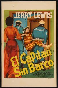 8p675 DON'T GIVE UP THE SHIP Mexican WC '60 different art of Jerry Lewis in Navy uniform!