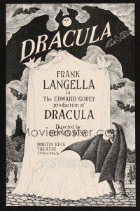 8p257 DRACULA stage play WC '77 cool vampire horror art by producer Edward Gorey!