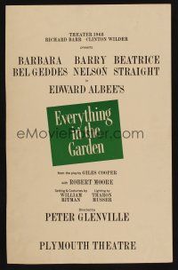 8p259 EVERYTHING IN THE GARDEN stage play WC '67 Barbara Bel Geddes, Barry Nelson, Beatrice Straight