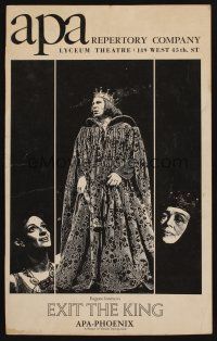 8p260 EXIT THE KING stage play WC '68 Patricia Conolly Richard Easton, Eva Le Gallienne, Ionesco