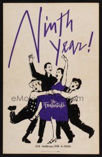 8p261 FANTASTICKS stage play WC '68 cool art of the cast members in their ninth year!