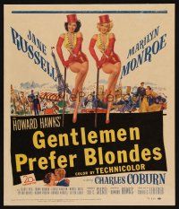 8p444 GENTLEMEN PREFER BLONDES WC '53 art of super sexy Marilyn Monroe & Jane Russell!