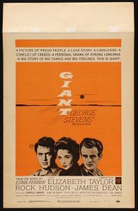 8p445 GIANT WC R63 James Dean, Elizabeth Taylor, Rock Hudson, directed by George Stevens!