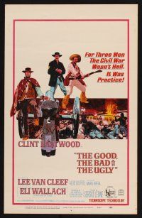 8p452 GOOD, THE BAD & THE UGLY WC '68 Clint Eastwood, Lee Van Cleef, Sergio Leone, cool art!