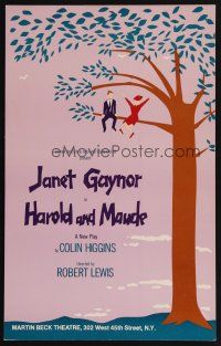 8p269 HAROLD & MAUDE stage play WC '80 cool art of title characters in tree by Nappi!