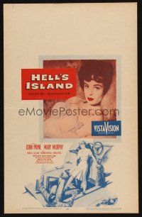 8p456 HELL'S ISLAND WC '55 John Payne, sexiest close up portrait of Mary Murphy!