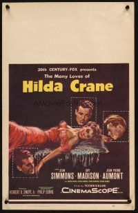 8p457 HILDA CRANE WC '56 sexy artwork of full-length reclining Jean Simmons between three men!