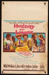 8p458 HOLIDAY FOR LOVERS WC '59 Jane Wyman, Jill St. John & Lynley steal kisses in Brazil!