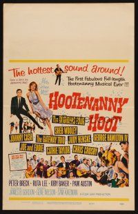 8p460 HOOTENANNY HOOT WC '63 Johnny Cash and a ton of top country music stars!