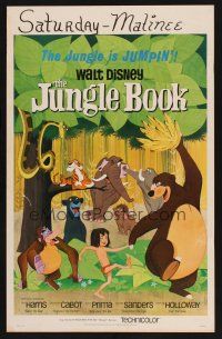 8p469 JUNGLE BOOK WC '67 Walt Disney cartoon classic, great image of Mowgli & friends!