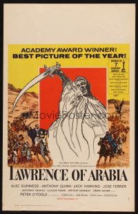 8p472 LAWRENCE OF ARABIA style B WC '63 David Lean classic starring Peter O'Toole!