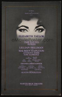 8p277 LITTLE FOXES stage play WC '81 Elizabeth Taylor in Lillian Hellman's play, Gordon art!