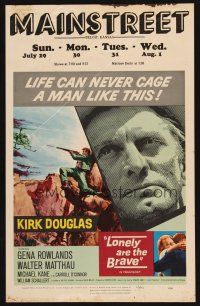 8p477 LONELY ARE THE BRAVE WC '62 Kirk Douglas classic, who was strong enough to tame him?