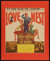 8p478 LOVE NEST WC '51 William Lundigan stands between sexy Marilyn Monroe & June Haver!