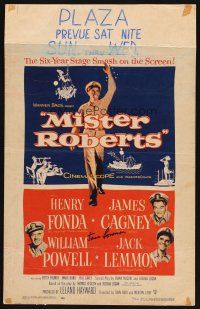 8p487 MISTER ROBERTS signed WC '55 by Jack Lemmon, who's with Fonda, Cagney & Powell!