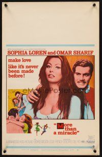 8p490 MORE THAN A MIRACLE WC '67 close up of sexy Sophia Loren & Omar Sharif!