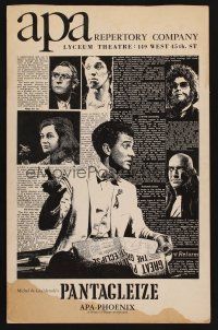 8p287 PANTAGLEIZE stage play WC '67 Michel de Ghelderode, cool art of cast in newspaper!