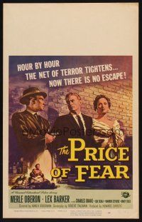 8p506 PRICE OF FEAR WC '56 the net of terror tightens on Merle Oberon, now there's no escape!