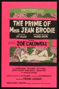 8p289 PRIME OF MISS JEAN BRODIE stage play WC '68 sexy Altman art, Jay Allen's play!