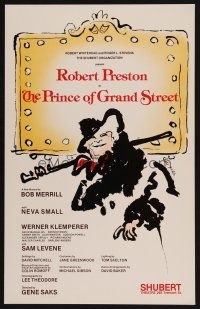 8p290 PRINCE OF GRAND STREET stage play WC '80s Clyde Smith art of Robert Preston!