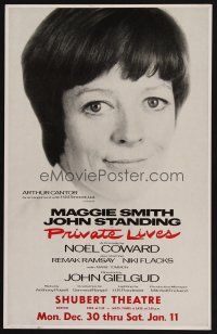 8p292 PRIVATE LIVES stage play WC '75 close up of Maggie Smith in Noel Coward's play!