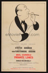 8p291 PRIVATE LIVES stage play WC '60s great artwork of Noel Coward by Al Hirschfeld!