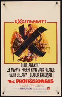 8p507 PROFESSIONALS WC '66 Terpning art of Burt Lancaster, Lee Marvin & sexy Claudia Cardinale!