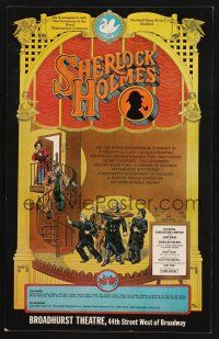 8p297 SHERLOCK HOLMES stage play WC '74 really cool detective artwork by Page Wood!