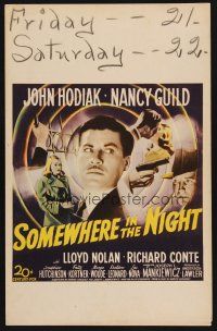 8p518 SOMEWHERE IN THE NIGHT WC '46 John Hodiak, Nancy Guild, cool film noir montage!