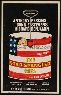 8p302 STAR-SPANGLED GIRL stage play WC '66 art of patriotic tin can by Tomi Ungerer!
